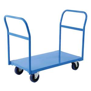 Chariot industriel à plate-forme robuste de 1 tonne pour le transport de marchandises OEM pliable à quatre roues PU personnalisable - Product Image 6