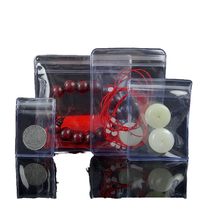 100 Bolsas Transparentes de PVC con Cierre y Base Plana, con Impresión en Huecograbado, para Pulseras, Pendientes, Gafas, Anillos y Relojes