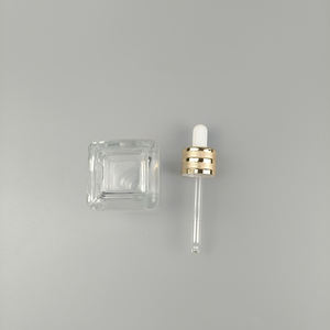 Proveedor ODM OEM 20ml 30ml Botella de vidrio cosmética cuadrada transparente con gotero de aluminio <span class=keywords><strong>Goolden</strong></span> - Product Image 5