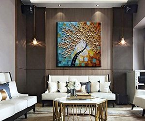 Peinture à l'huile sur toile personnalisée, style impressionniste, amande <span class=keywords><strong>en</strong></span> <span class=keywords><strong>fleurs</strong></span>, texture 3D abstraite, <span class=keywords><strong>fleurs</strong></span>, pour décoration intérieure - Product Image 4
