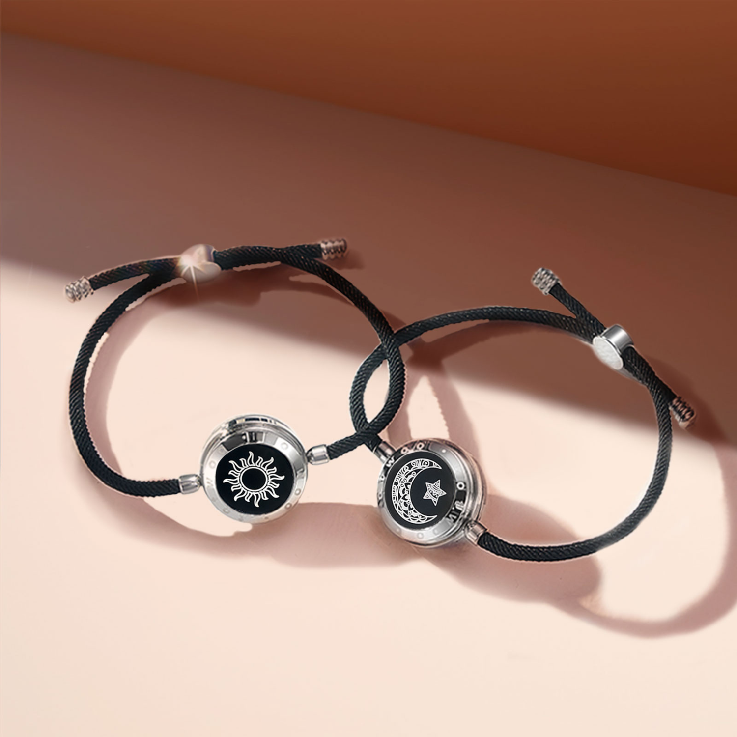 Stainless Steel Bracelet Connect Couple Vibration 2pics Long Distance Touch Bracelet Gift For Couples Light Stainless Steel Bracelet Connect Couple Vibration 2pics Long Distance Touch Bracelet Gift For Couples Light