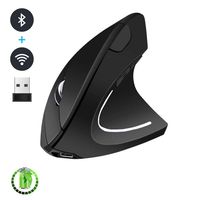 Mouse Gaming Vertikal Nirkabel Ergonomis Optik Dual Mode 6D 2.4G Antarmuka USB Lampu LED Orientasi Tangan Kanan Tersedia