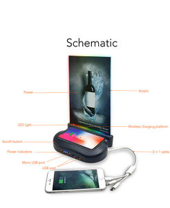 Banco de energía de reproducción de publicidad de escritorio 20000 estación de energía de gran capacidad 3 en 1 Banco de energía de menú de carga de teléfono incorporado - Product Image 3