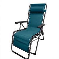 Fauteuil inclinable pliant de haute qualité, bleu royal, à gravité zéro, 6 positions, structure métallique durable, fauteuil de jardin portable