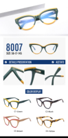 Nouvelles montures de lunettes optiques de luxe pour femmes, forme œil-de-chat, personnalisées, bicolores, en plaque d'acétate, pour la lecture