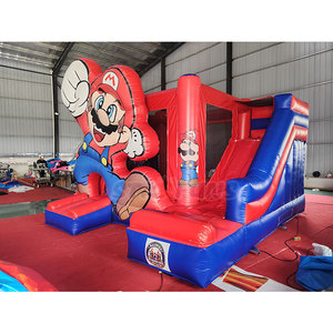 <span class=keywords><strong>Château</strong></span> gonflable commercial <span class=keywords><strong>rouge</strong></span> Mario avec toboggan à vendre - Product Image 2