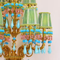 Jewellerytop Lampadaire européen classique antique de luxe décoratif de grande taille en laiton en forme de paon