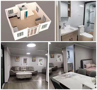 Villa préfabriquée de luxe 40 pieds x 20 pieds, 2 à 5 chambres, maison conteneur extensible, maison mobile portable, mini-maison en acier