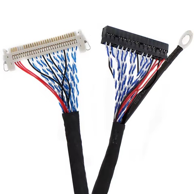 FIX-30PIN LCD LVDS Double 8 Double 8 Display Panel Cable with Card Buckle with Ground Wire 30/40/50/60/80/150cm