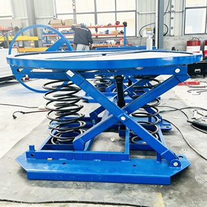 Plateforme de travail mobile à levage automatique par ressort, plateau circulaire fixe et rotatif, capacité 2 tonnes - Product Image 1