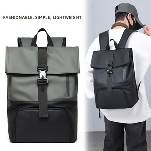 Cross-border European-style roll-top backpack, casual short-trip roll-top <b>bag</b>, multi-functional magnetic-lock backpack with a - Product Image 1