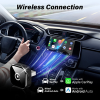 Adaptador Inalámbrico Portátil CarPlay Android Auto 2 en 1, Caja Multimedia para Transmisión en el Automóvil, Dongle USB CarPlay