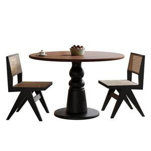 French Retro Style Ash Wood Round <b>Dining</b> <b>Table</b> And Chairs Set 3 Piece <b>Space</b> <b>Saving</b> <b>Dining</b> Room Furniture - Product Image 5