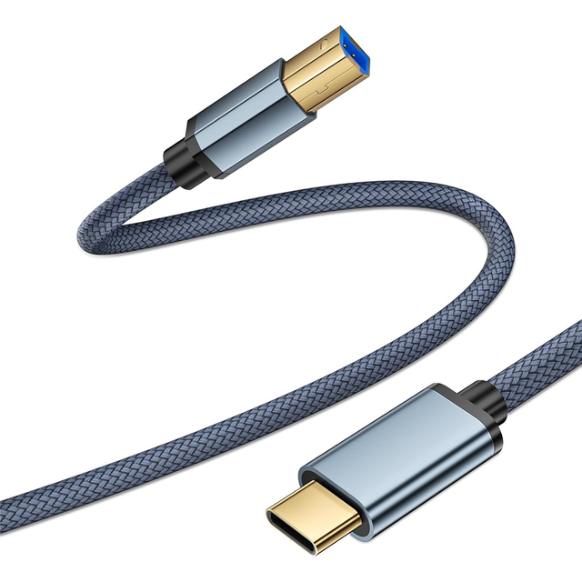 USB B to USB C Printer MIDI Cable Type B 2.0 to USB C Printer Scanner Cord for MacBook Pro Laptop Computer Samsung/Epson/Brother