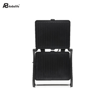 Grille-pain électrique Anbolife OEM, compact, pour 2 sandwichs, s'ouvre à 180 degrés, passe au lave-vaisselle, bac à gouttes amovible