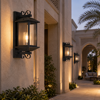 Lanterne murale décorative d'extérieur avec accents en spirale pour l'éclairage d'entrée de villa