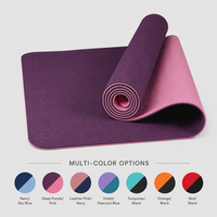 Tapis de yoga TPE bicolore antidérapant, écologique, épaisseur 6 mm 8 mm, pour fitness, exercices à domicile, gym, Pilates