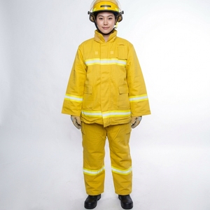<span class=keywords><strong>Traje</strong></span> <span class=keywords><strong>de</strong></span> <span class=keywords><strong>Bombero</strong></span> <span class=keywords><strong>Amarillo</strong></span> Ignífugo y Antiestático con Tiras Reflectantes para la Lucha Contra Incendios Industriales y Rescate Forestal CN - Product Image 2