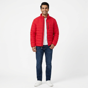 FINER THREADS Cold Winter Men's Puffer <b>Jacket</b> High Street Canvas Lightweight Shiny Duck Breathable Quick Dry Cotton Filled Front - Product Image 1
