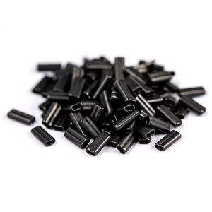 Manchons de sertissage double en cuivre noir mat 0,5-0,8 mm pour ligne de pêche à <span class=keywords><strong>la</strong></span> <span class=keywords><strong>carpe</strong></span>, connecteur de matériel terminal - Product Image 1