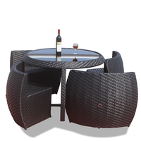 Ensemble table et chaise pliables modernes et minimalistes en métal, étanches, pour patio extérieur et jardin, par Source Factory