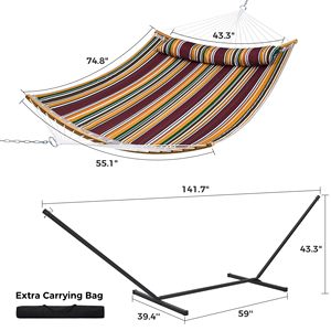 Foot Stand Popular Style Hanging <b>Hammock</b> Sturdy Double <b>Hammock</b> Quality <b>Hammock</b> for Camping - Product Image 2
