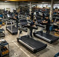 Appareil de fitness électrique avec moniteur de fréquence cardiaque sans fil et écran tactile LED pour la salle de sport - Conception pliable