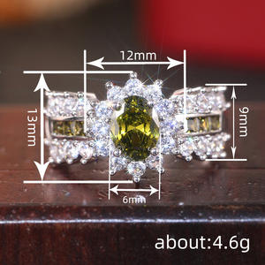 Anillo de Diamantes de Lujo para Mujer con Zafiro Azul Corte Ovalado Color D Natural Estilo Compromiso A018 - Product Image 5