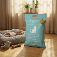 Sac d'emballage pour litière pour chat imprimé sur mesure de 10 L, pochette en plastique autoportante pour litière pour chat avec poignée découpée