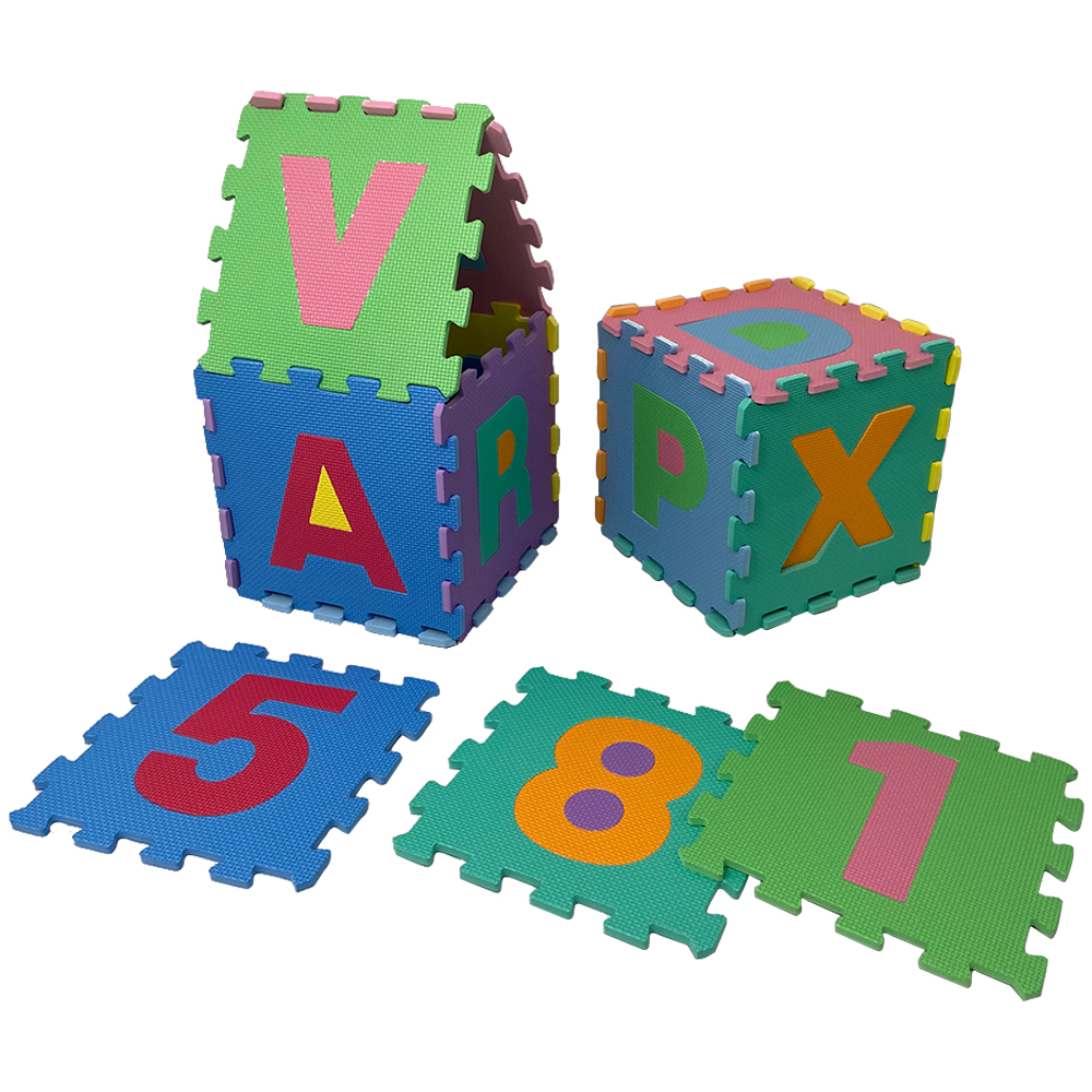 30*30cm EVA Foam Puzzle Floor Multicolor Baby Kids Children Play Mat with 26 Alphabet and 10 Numbers