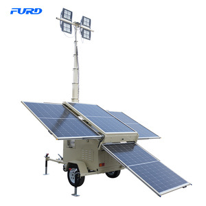 Torre de Iluminación Solar de Cero Emisiones, 1600W, Alto Lumen, Energía Verde, con Ruedas y Estabilizador - Product Image 1