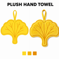 Jolie serviette de toilette douce en peluche motif feuille d'érable jaune pour cuisine et salle de bain, vente en gros, personnalisable