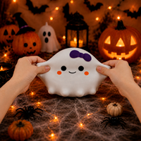 Crazy Fun Ghost Squishy TPR Blanc et Violet avec Nœud Papillon, Coffret Unisexe, 6 ans et plus, CXGS, Fabriqué au Zhejiang
