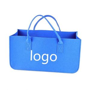 Hot Fashion Eco-Friendly Grocery Storage Supermarket Portable 3mm 4mm 5mm <b>Large</b> Capacity Blue Felt Shopping Bag - Product Image 1