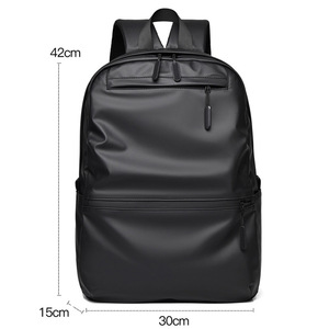 Custom Logo Bags Men Pu Leather Film Durable Travel Waterproof <b>School</b> Bag Outdoor <b>Backpack</b> - Product Image 3