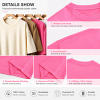 T-shirt Oversize Décontracté à Épaules Tombantes en Coton 100% Couleur Unie 230 g/m² – Impression Personnalisée DTF, DTG, Sérigraphie – Meilleures Ventes