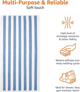 Logotipo personalizado Súper grande Alta absorción de agua 100% Algodón Rayas Toallas de <span class=keywords><strong>playa</strong></span> Hotel Toallas de baño de lujo - Product Image 4