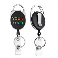 Porte-badge rétractable personnalisé avec logo imprimé UV, en ABS+PVC, porte-carte de visite et porte-clés, vente en gros
