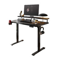 Poste de travail pliable et portable pour bureau, ergonomique, réglable en hauteur, un moteur, 2 niveaux, bureau d'ordinateur, bureau de jeu pour salon