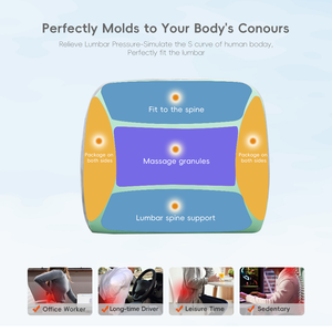 <span class=keywords><strong>Coussin</strong></span> de soutien lombaire multifonctionnel YUE RISE avec billes de massage, respirant, à mémoire de forme à rebond lent, pour longues sessions assis - Product Image 2
