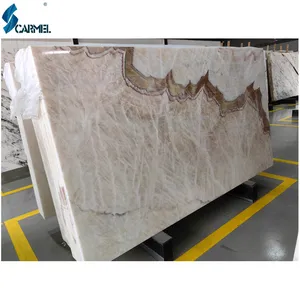 White Wood Gold Vein Onyx Translucent Marble Slab Wooden White Onyx Wall Panels Natural Onyx Price