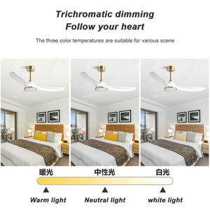 Ceiling Fan Light With Led Light Fixed Blade Flush Mount For Living Room Bedroom Home Restaurant - Product Image 5