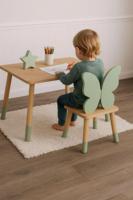 Ensemble de table et de chaises en bois papillon OEM pour enfants Mobilier Montessori Ensemble pour tout-petits en bois fait à la main Table de jeu pour enfants Chaise papillon