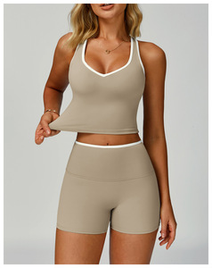 Pantaloni da Yoga con Flop a zampa di elefante da donna pantaloncini da ginnastica pantaloni da ginnastica reggiseno Yoga gilet da ginnastica Top abbigliamento sportivo con logo personalizzato - Product Image 3