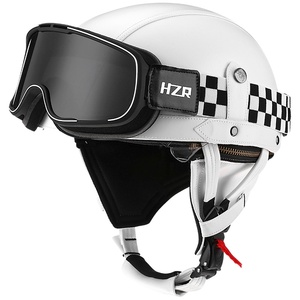 Casco Retro Certificado KCO HXC 3C, Media Cara, para Hombre y Mujer, Todas las Temporadas, para Motocicleta, Scooter, EV, Material ABS, Forro Interior de Algodón - Product Image 5