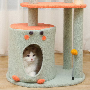 Plant Design Tree Tower With Scratching <b>Post</b> Sisal Pillar Colorful Pet Furniture Multi <b>Level</b> Platform Washable OEM/ODM - Product Image 4
