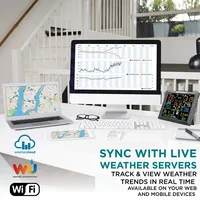 Station météo WiFi 7-en-1 0320-025T avec surveillance solaire à distance, température, humidité, vitesse du vent, pluie, UV, 8 capteurs de température