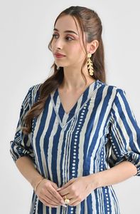 Imprimé floral nouveau rayé femmes été longue robe robe à manches longues bureau dame tenue robe pour bureau porter - Product Image 4