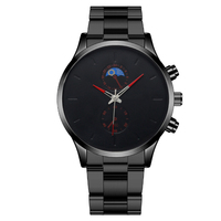 Jam Tangan Quartz OEM Logo Kustom Pria Multifungsi Stopwatch Bisnis Kasual Tahan Air Stainless