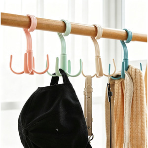Crochets organisateurs de penderie, support mural rotatif à quatre griffes pour rangement de sacs, idéal pour chambre à coucher et dortoir - Product Image 4